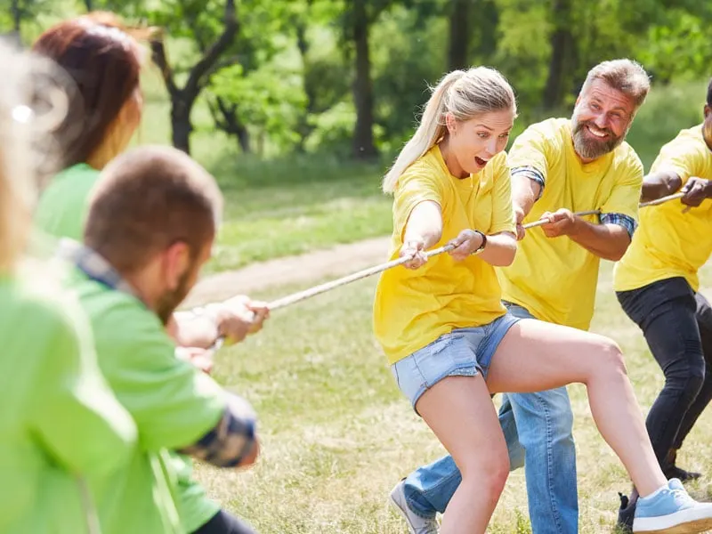 Tovtrækning er en sjov teambuilding aktivitet